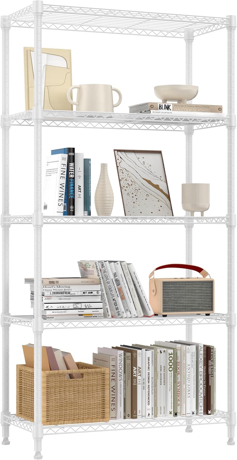 1250 lbs 5 Tier Shelf Metal Storage Shelves for Any Space