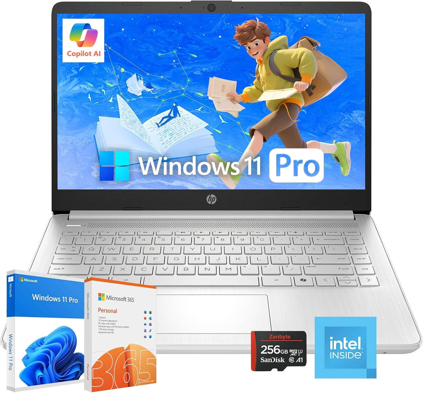 HP 2025 14 inch Business Laptop with Quad Core Intel N150