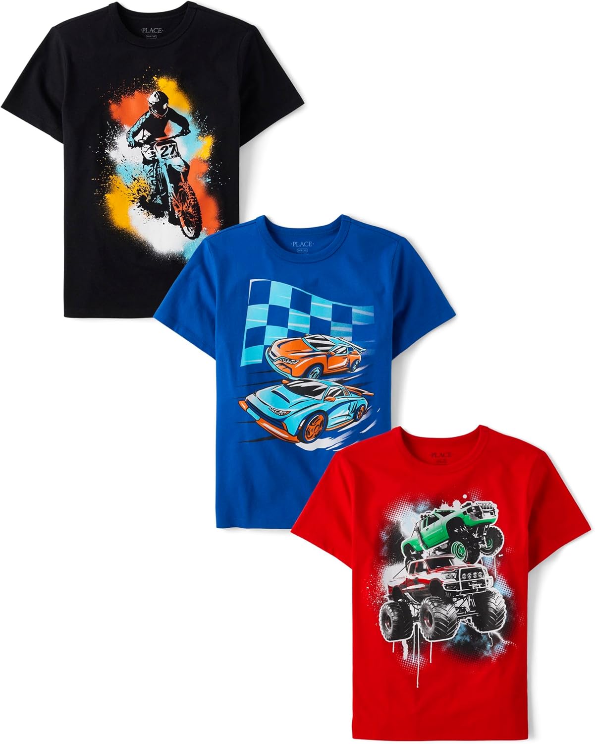 Boys' Vehicle Short Sleeve Graphic T-Shirts Multipack for Kids