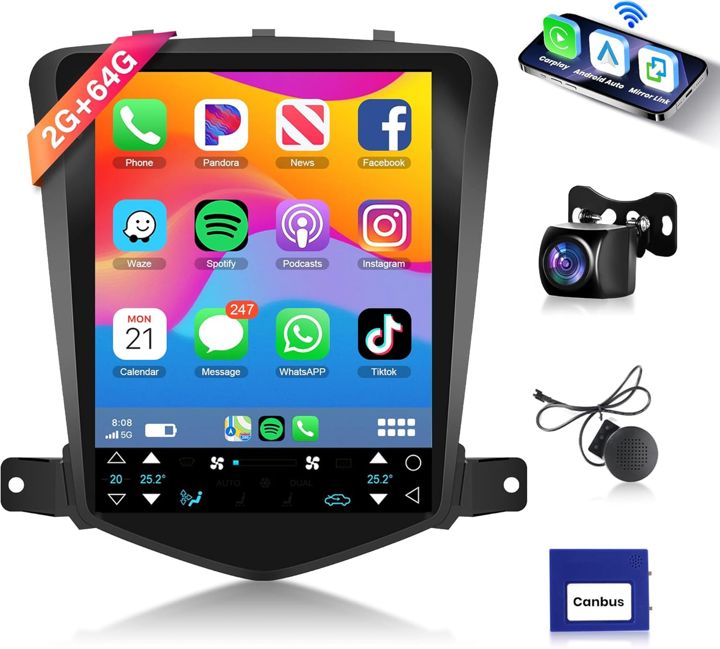 4Core Android 13 Upgrade Car Radio for Chevy Cruze 2009-2015