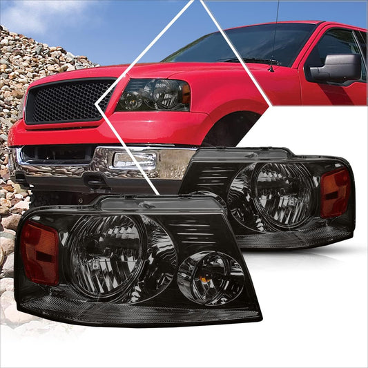 2Pcs Replacement Headlights Assembly for Ford F150 04-08