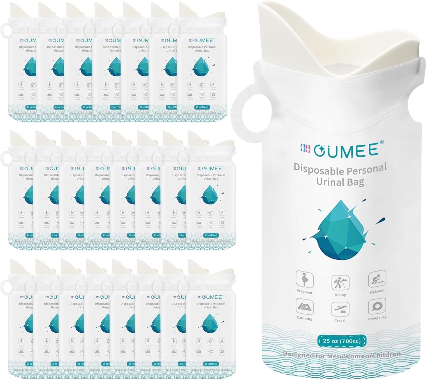OUMEE 28 Pcs Emergency Pee Bags - Portable Relief!