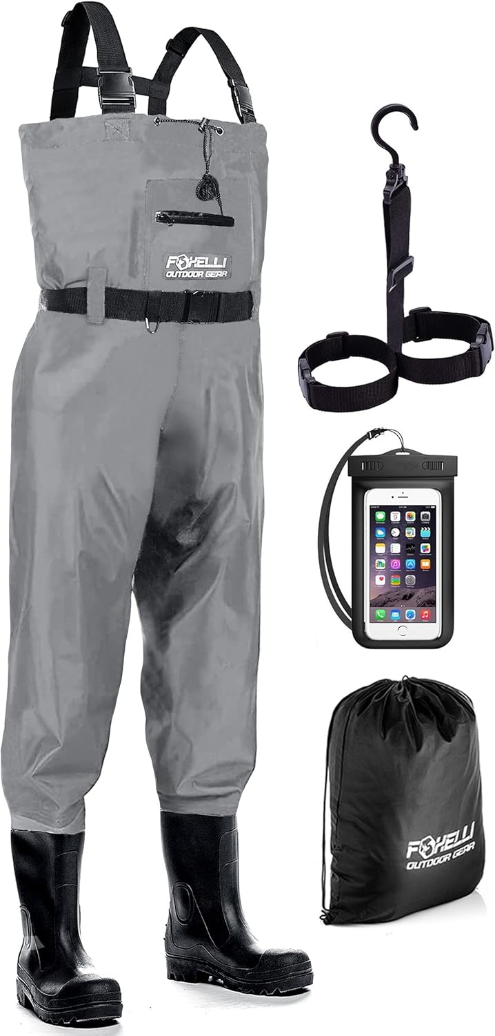 Foxelli Chest Waders Waterproof Camo Hunting Fishing Gear