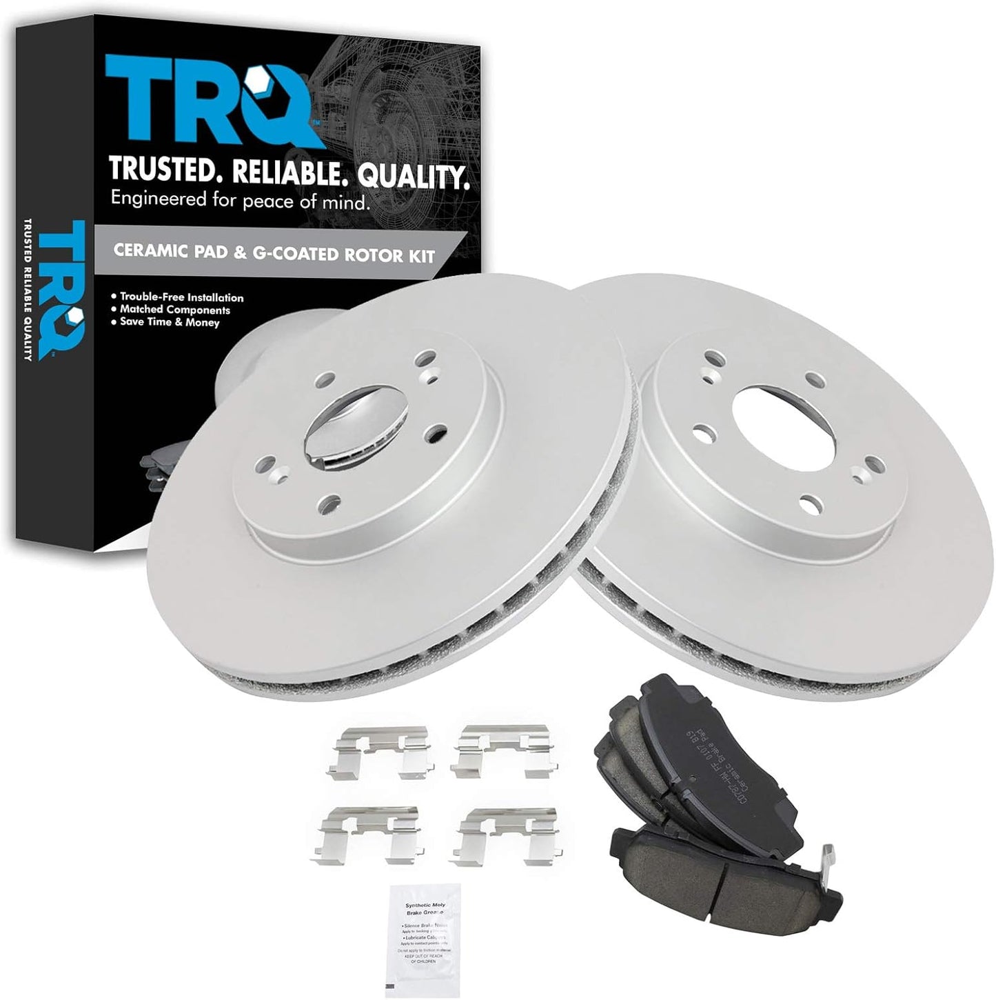 TRQ Front Brake Pad & Rotor Kit for Acura and Honda Vehicles