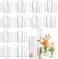 60pcs Glass Cylinder Vases for Centerpieces - Mixed Sizes for Tables