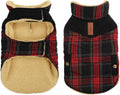 Dog Winter Coat Quilted Plaid Puffer Jacket for Small/Medium Dogs