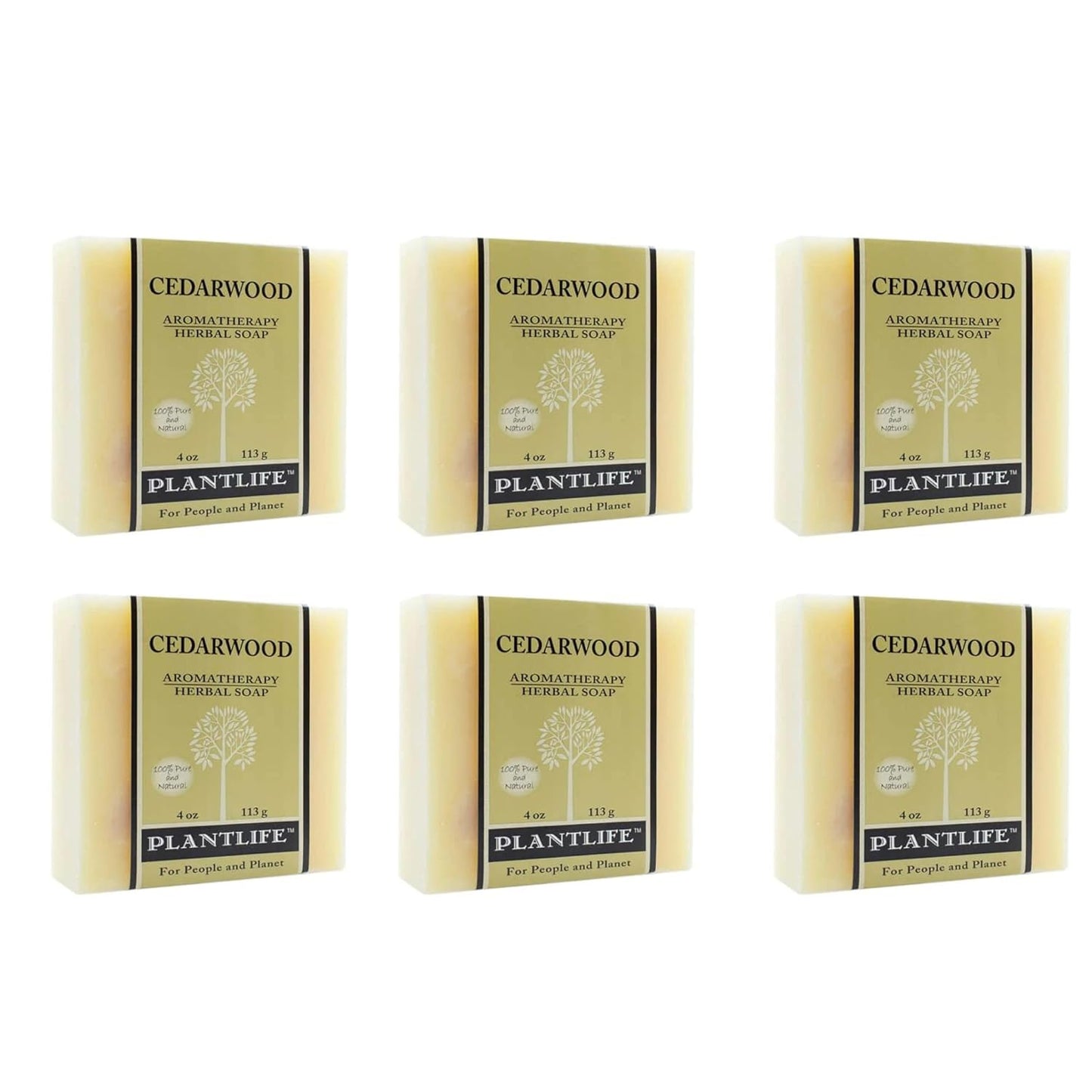Plantlife Cedarwood 6-Pack Bar Soap for Moisturizing Skin