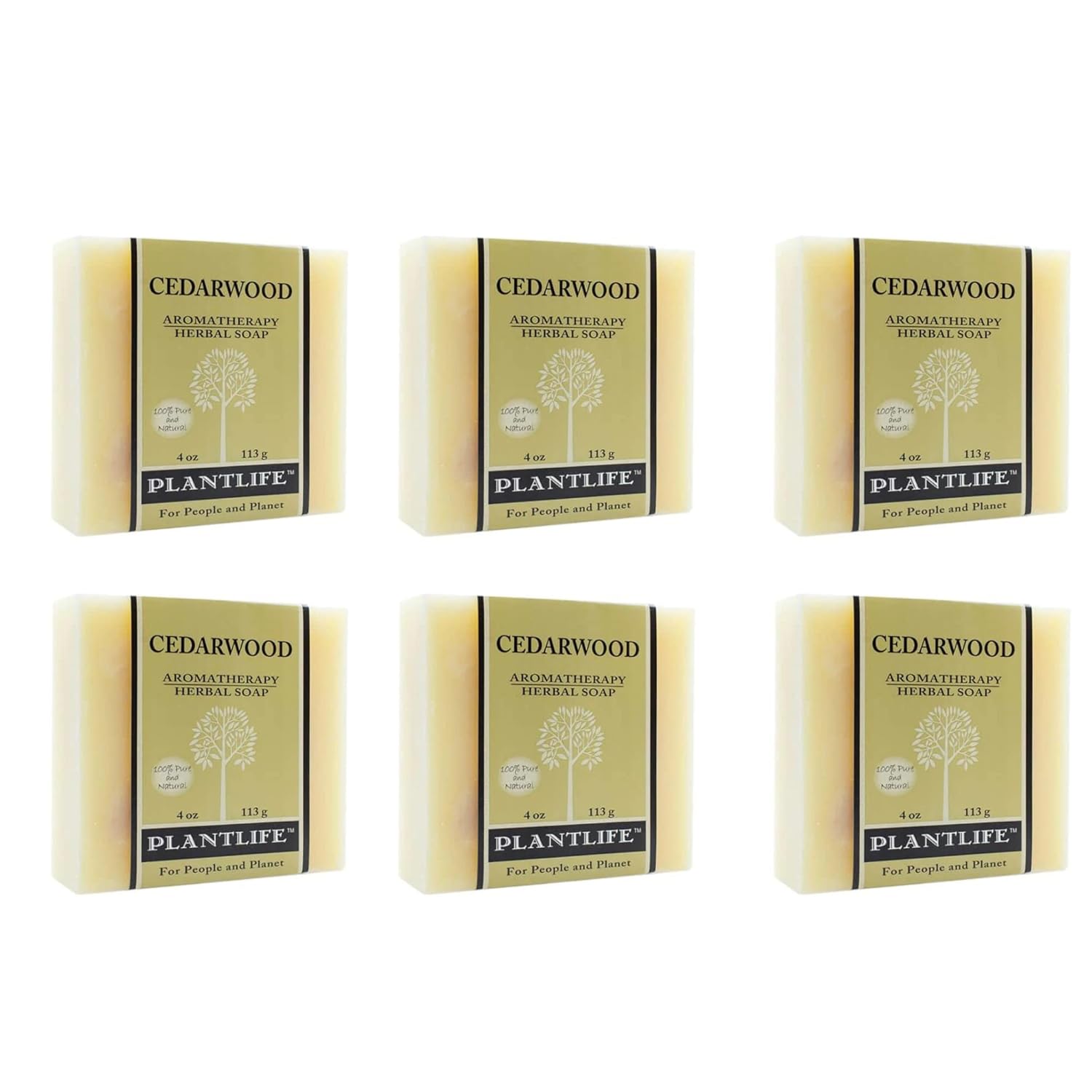 Plantlife Cedarwood 6-Pack Bar Soap for Moisturizing Skin