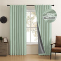 CUCRAF Linen 100% Blackout Curtains 96 in Length - Room Darkening