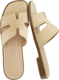 CUSHIONAIRE Voyage Cutout Strap Slides for Women (Style DR6X)