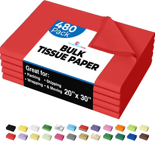 Bulk Red Tissue Paper for Gift Bags and Packing Supplies