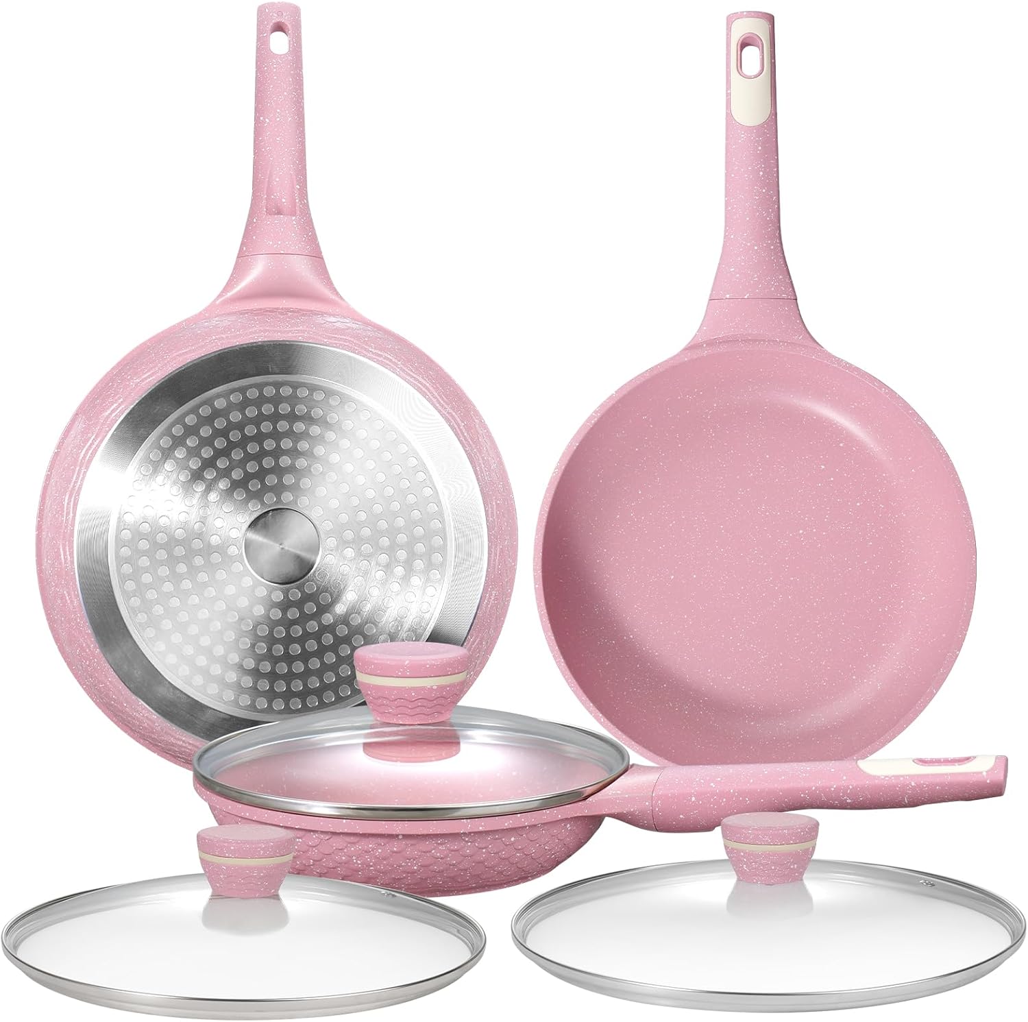 6-Piece Nonstick Frying Pan Set for Healthy Cooking & Versatility