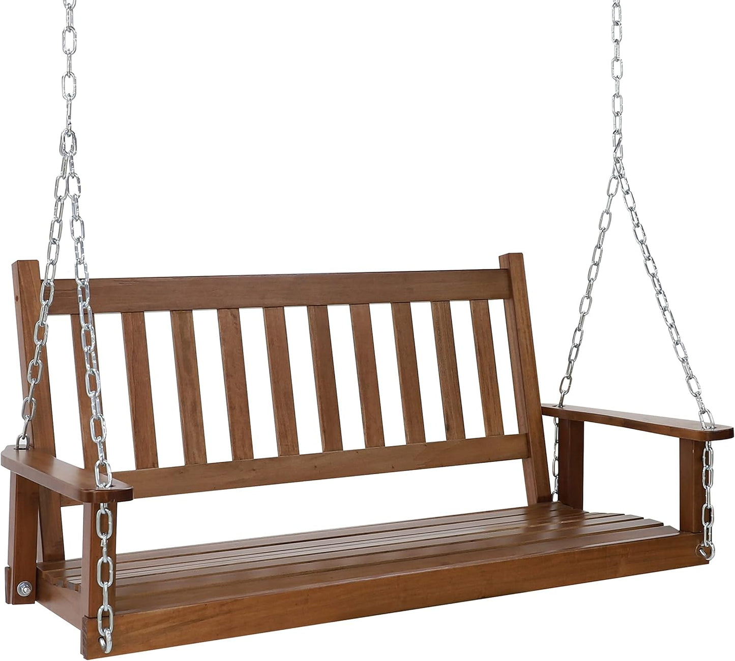 2-Person Heavy Duty Wooden Porch Swing - Enjoy Relaxing Outdoors!