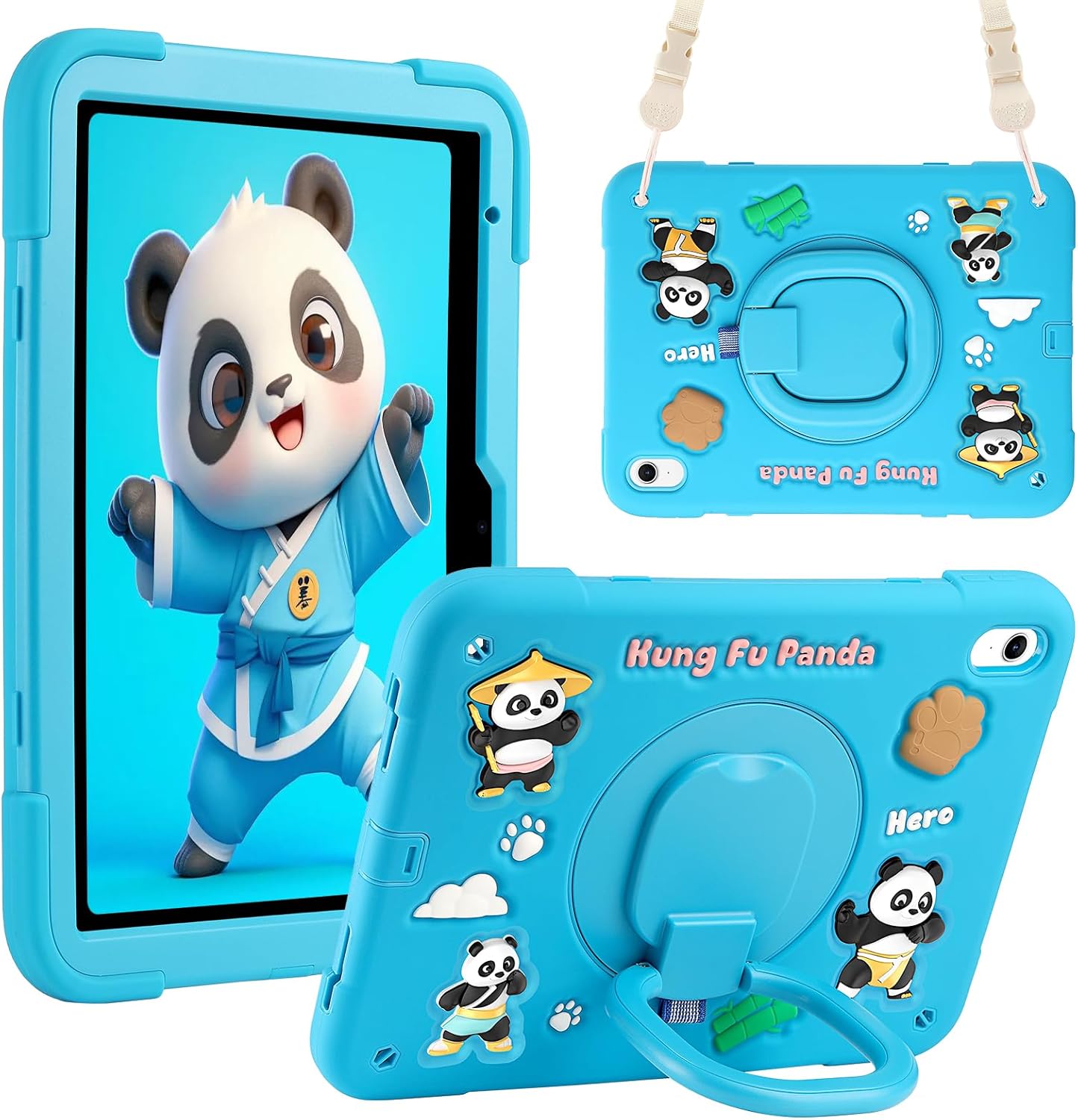 iPad A16 11th Gen 11 Inch Case with Cute 3D Panda Design
