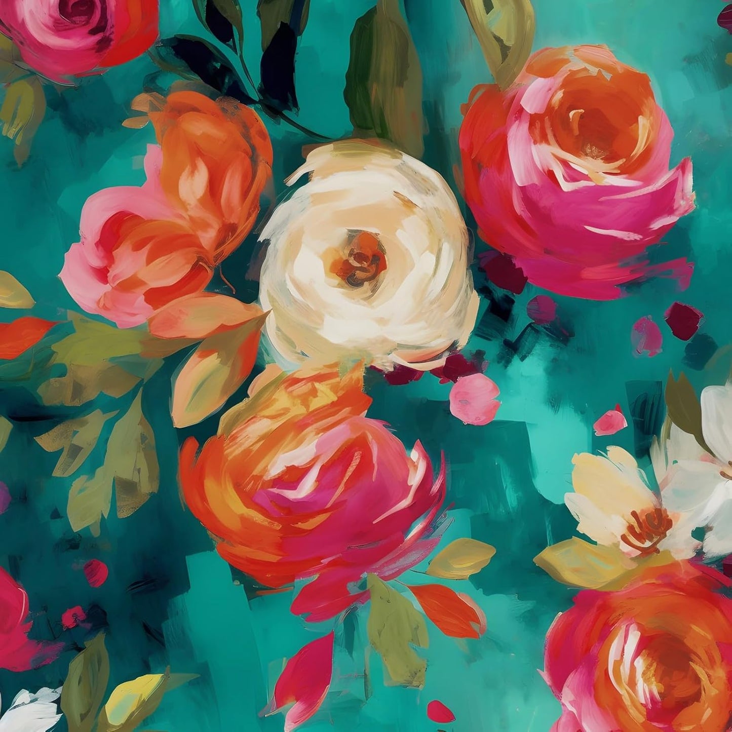 Bright Floral Wall Paper Peel and Stick for Home Decor