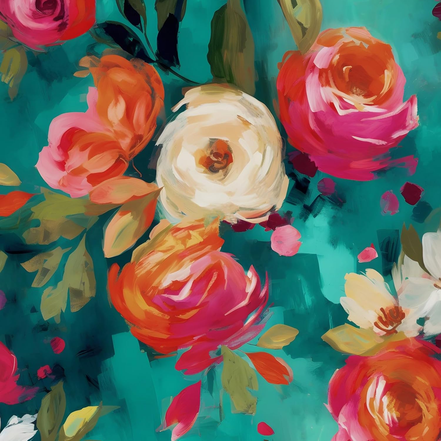 Bright Floral Wall Paper Peel and Stick for Home Decor