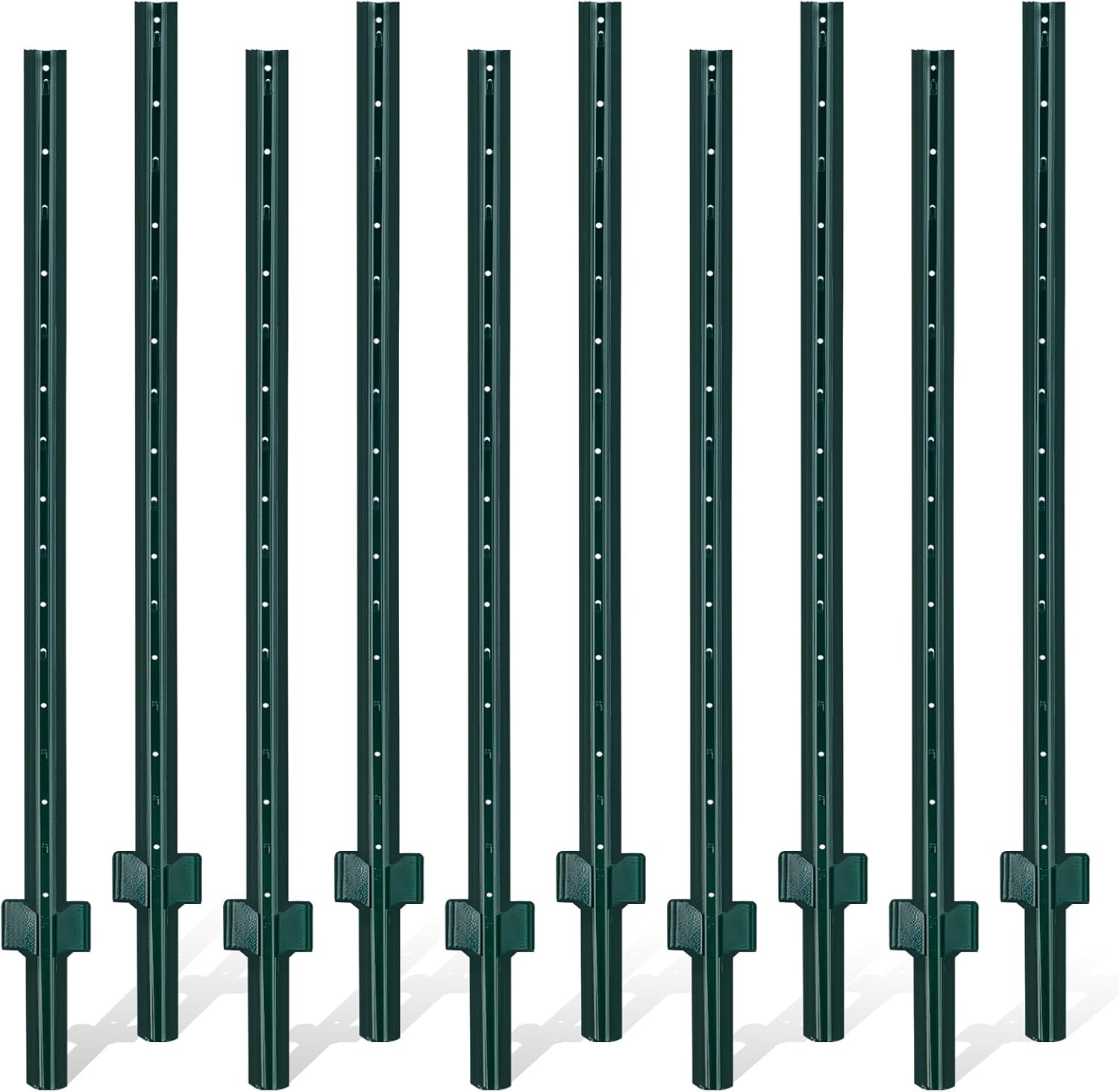 Gtongoko 4 Feet Sturdy Duty Metal Fence Post Pack of 10 for Fencing