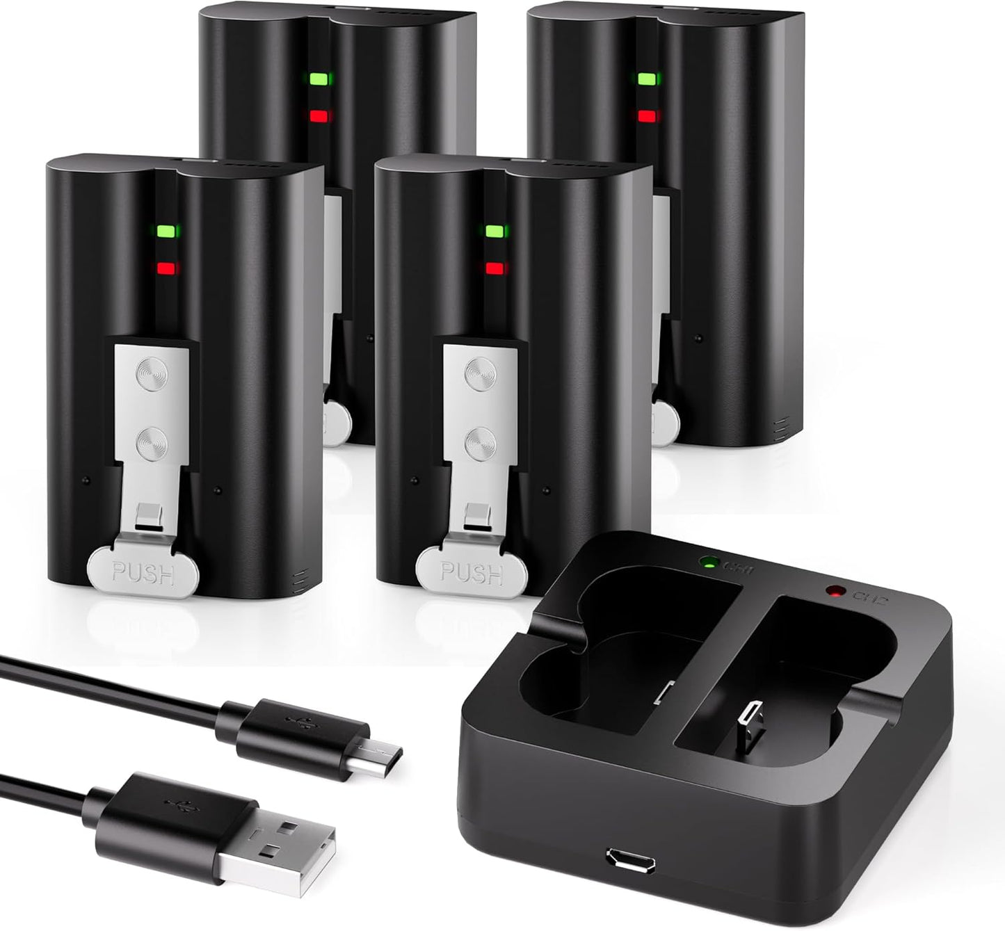 4-Pack Replacement Battery for Ring Doorbell - 6040mAh Value