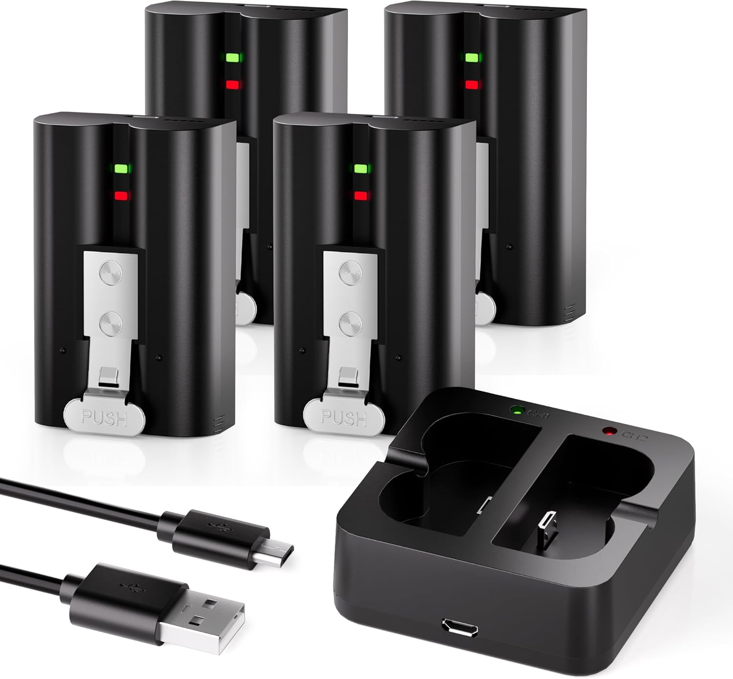 4-Pack Replacement Battery for Ring Doorbell - 6040mAh Value