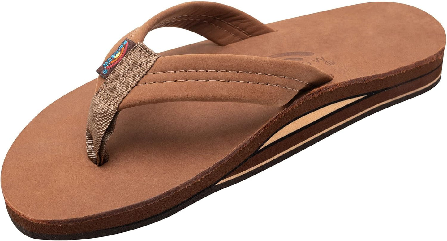Rainbow Sandals Men's Double Layer Leather with Arch Support