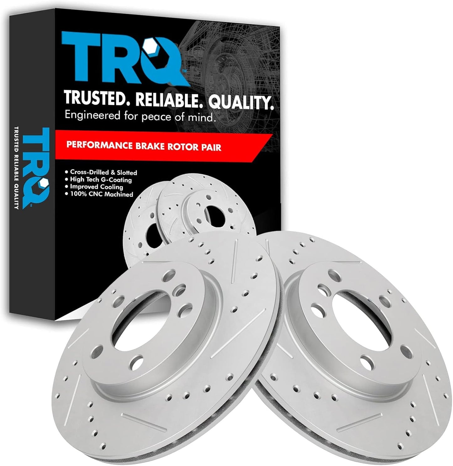 TRQ Front Performance Brake Rotors Set for Mini Cooper Models