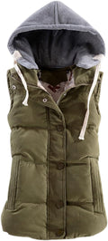 Yeokou Womens Slim Sleeveless Quilted Removable Hooded Puffer Vest