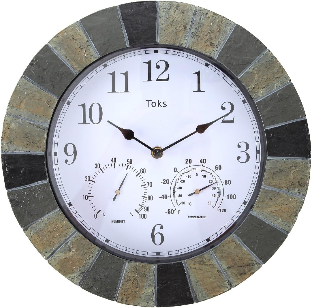 Lily's Home 13 Inch Wall Clock with Thermometer & Hygrometer