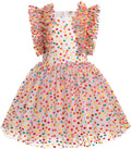 Cute Butterfly Daisy Polka Dot Dress for Girls' Birthday Parties