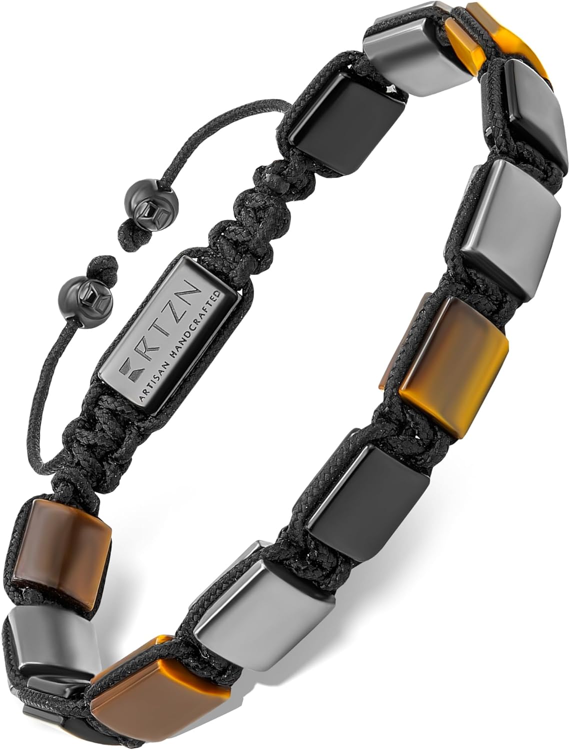 RTZN Triple Protection Bracelet for Men with Tiger Eye & Obsidian