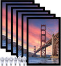 13x19 Picture Frame 6 Pack - Black Poster Frames for Canvas