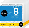 Simply 18x20x1 Air Filter MERV 8 12 Pack - Reliable Dust & Pet Control