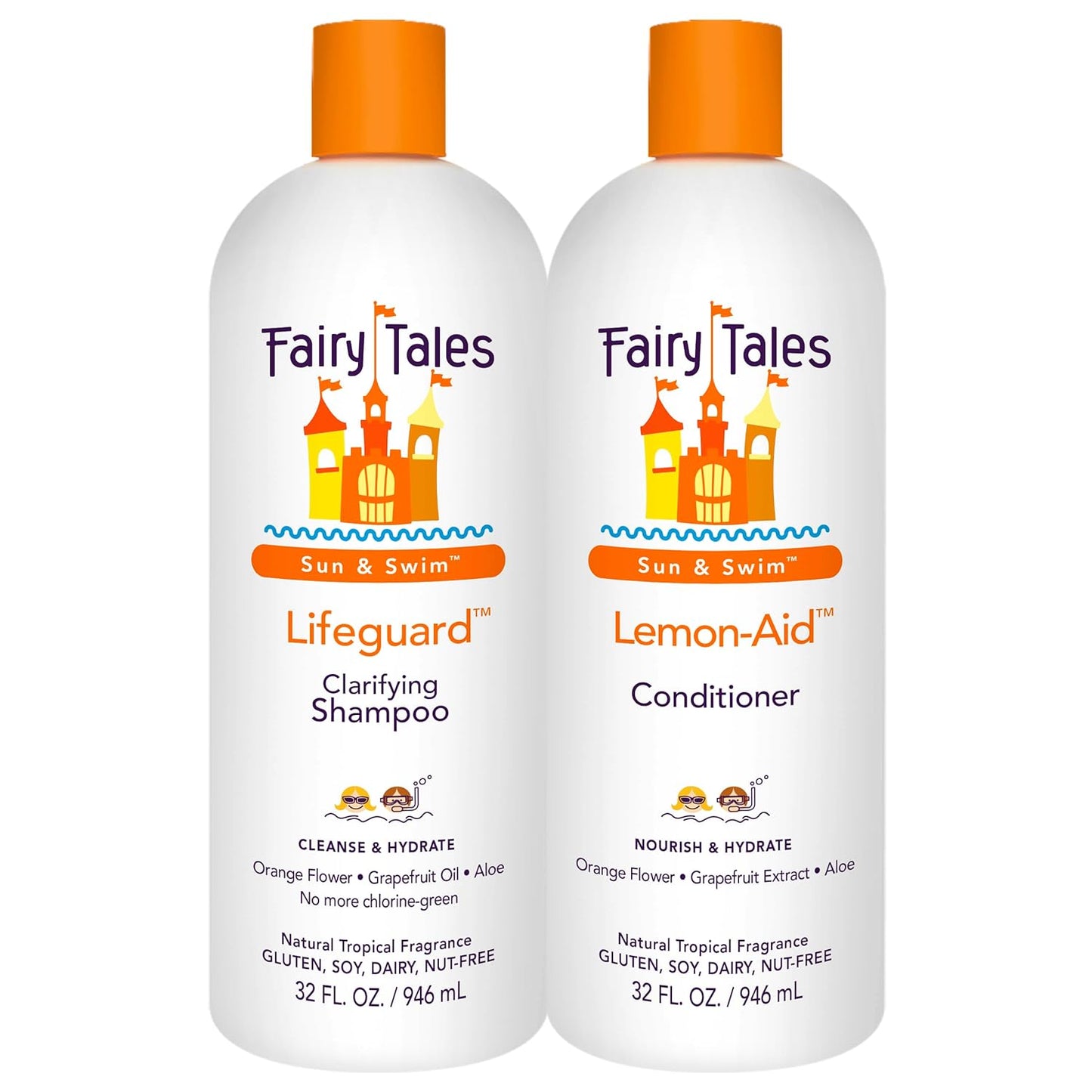 Fairy Tales Swim Shampoo and Conditioner for Kids 32oz Set