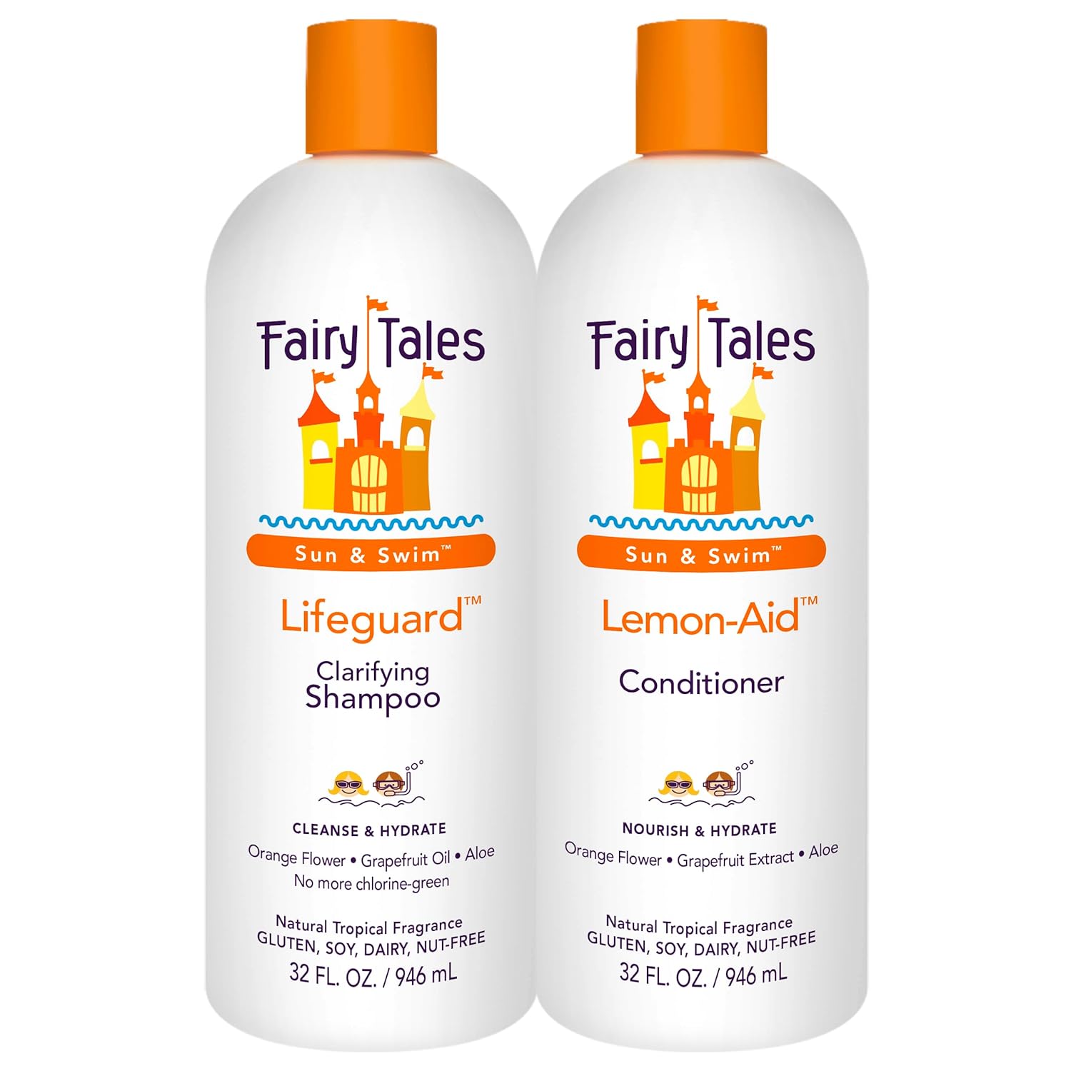 Fairy Tales Swim Shampoo and Conditioner for Kids 32oz Set