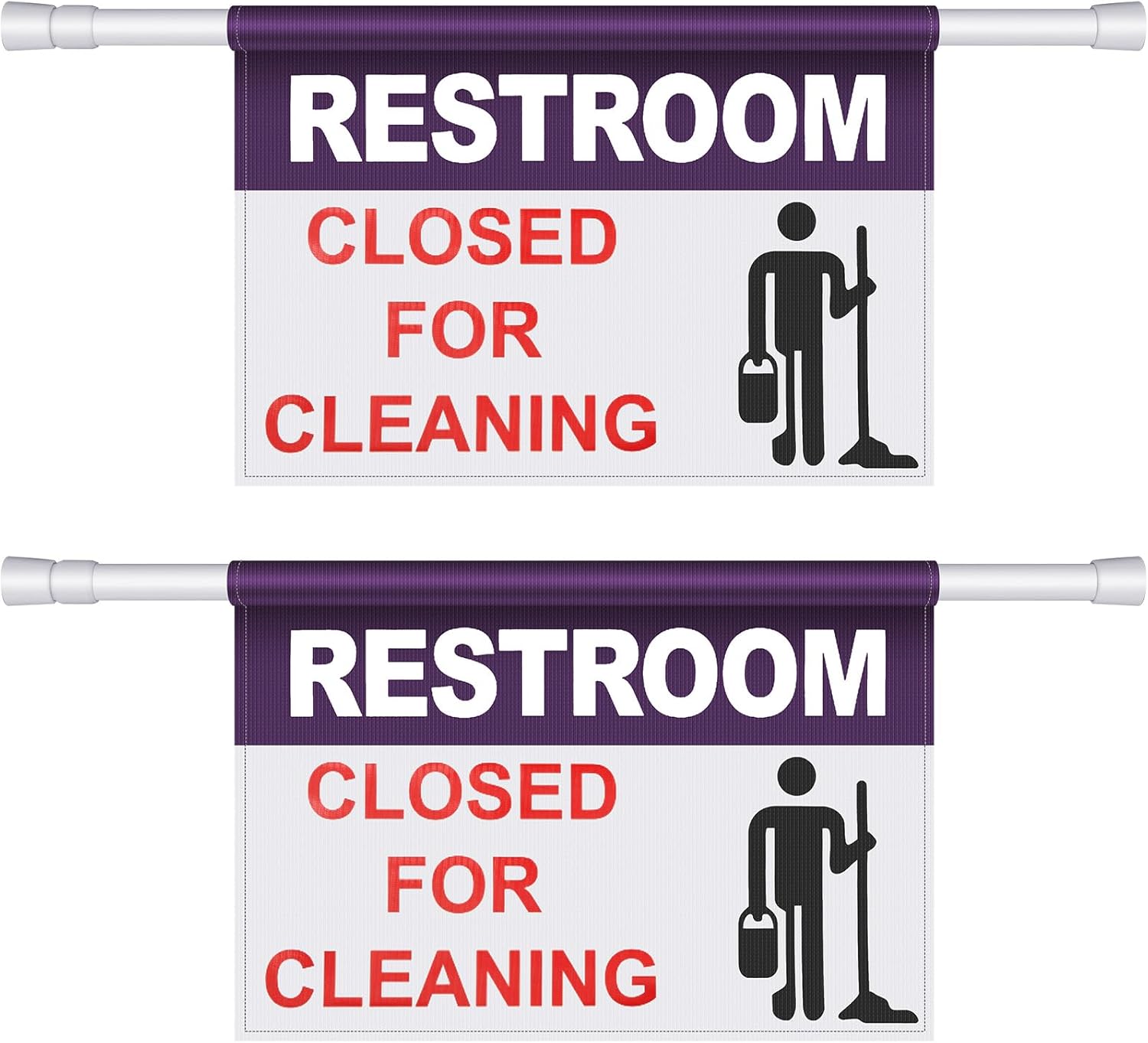 Restroom Hanging Doorway Barricade Sign Kit for Safety Use
