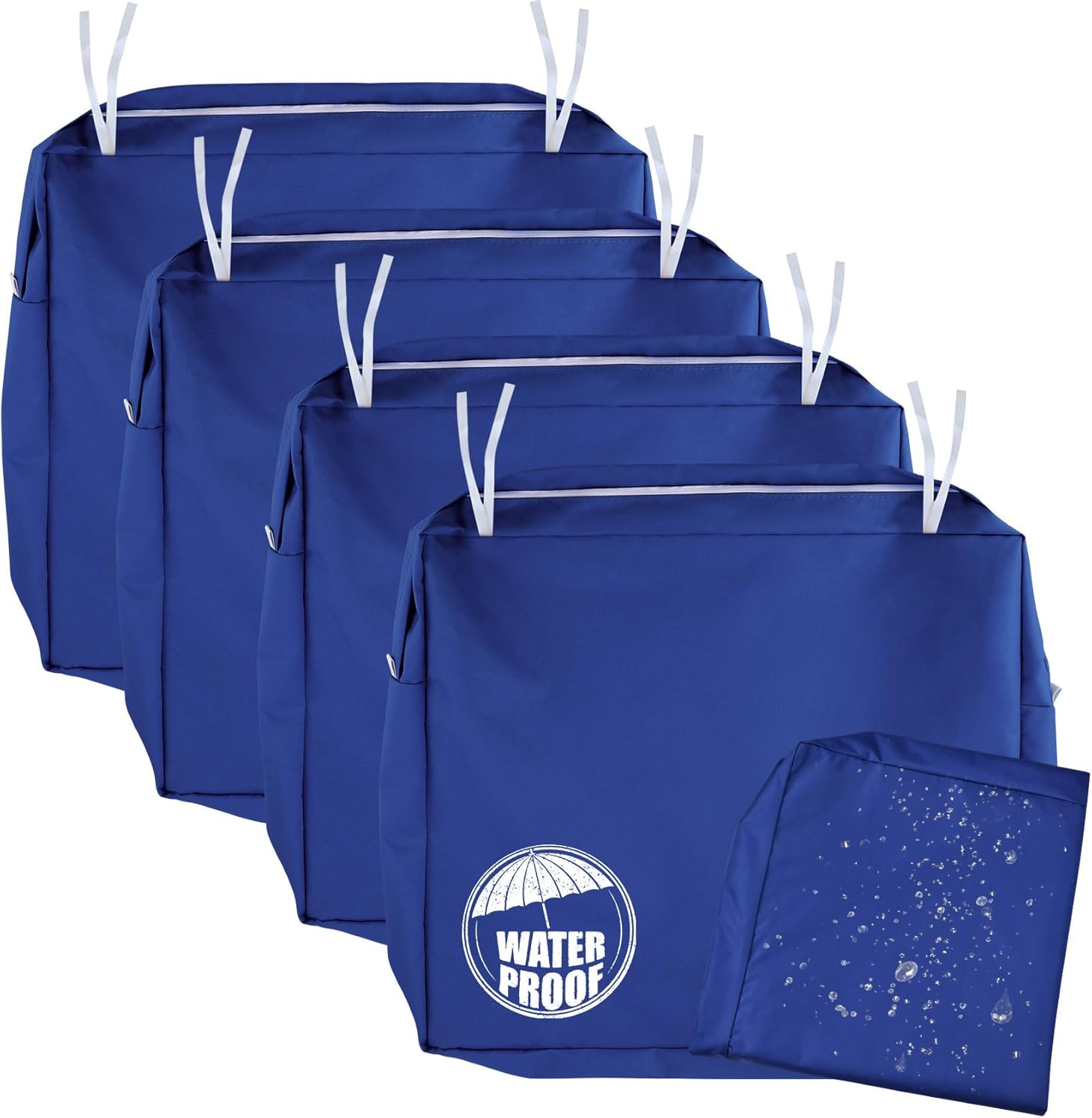 NettyPro Patio Chair Cushion Covers Set 4, Waterproof Slipcovers