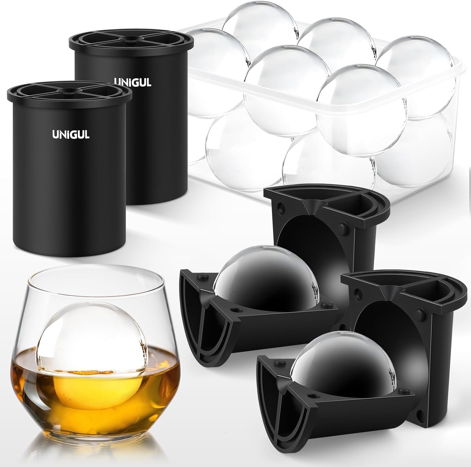 Clear Ice Cube Maker for Whiskey & Cocktails - 2.5in Mold