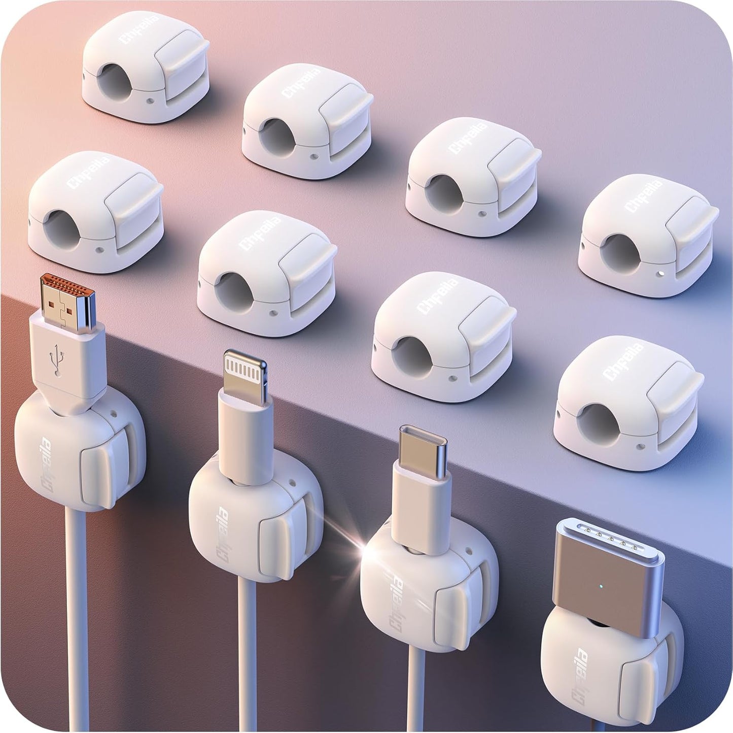 Chfeila 12Pack Cord Organizer for Effortless Cable Management