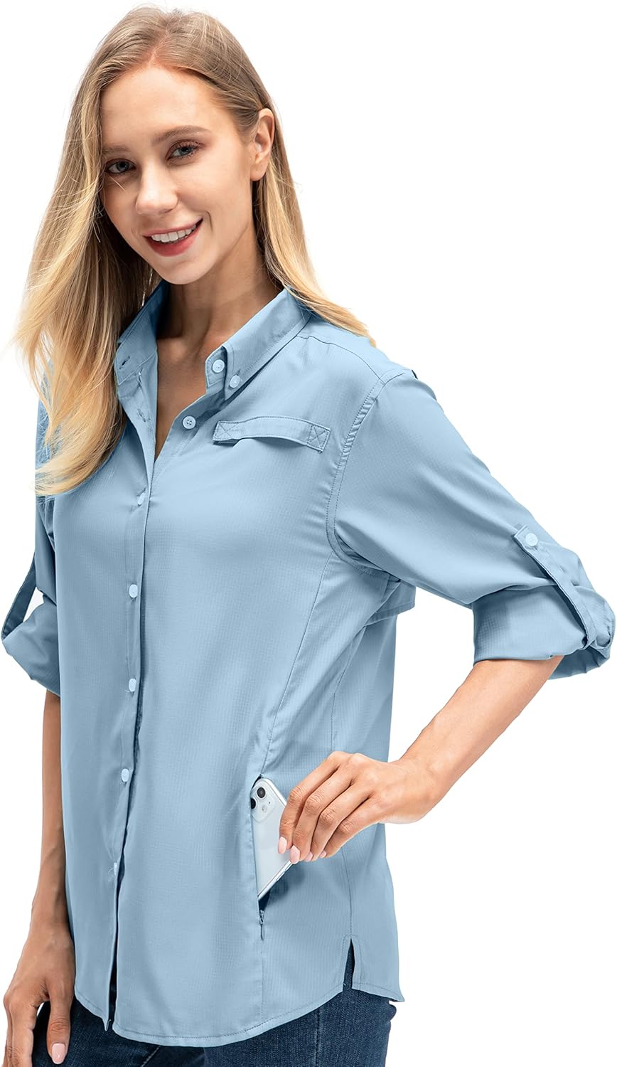 Women's Quick Dry Sun Protection Convertible Long Sleeve Shirts