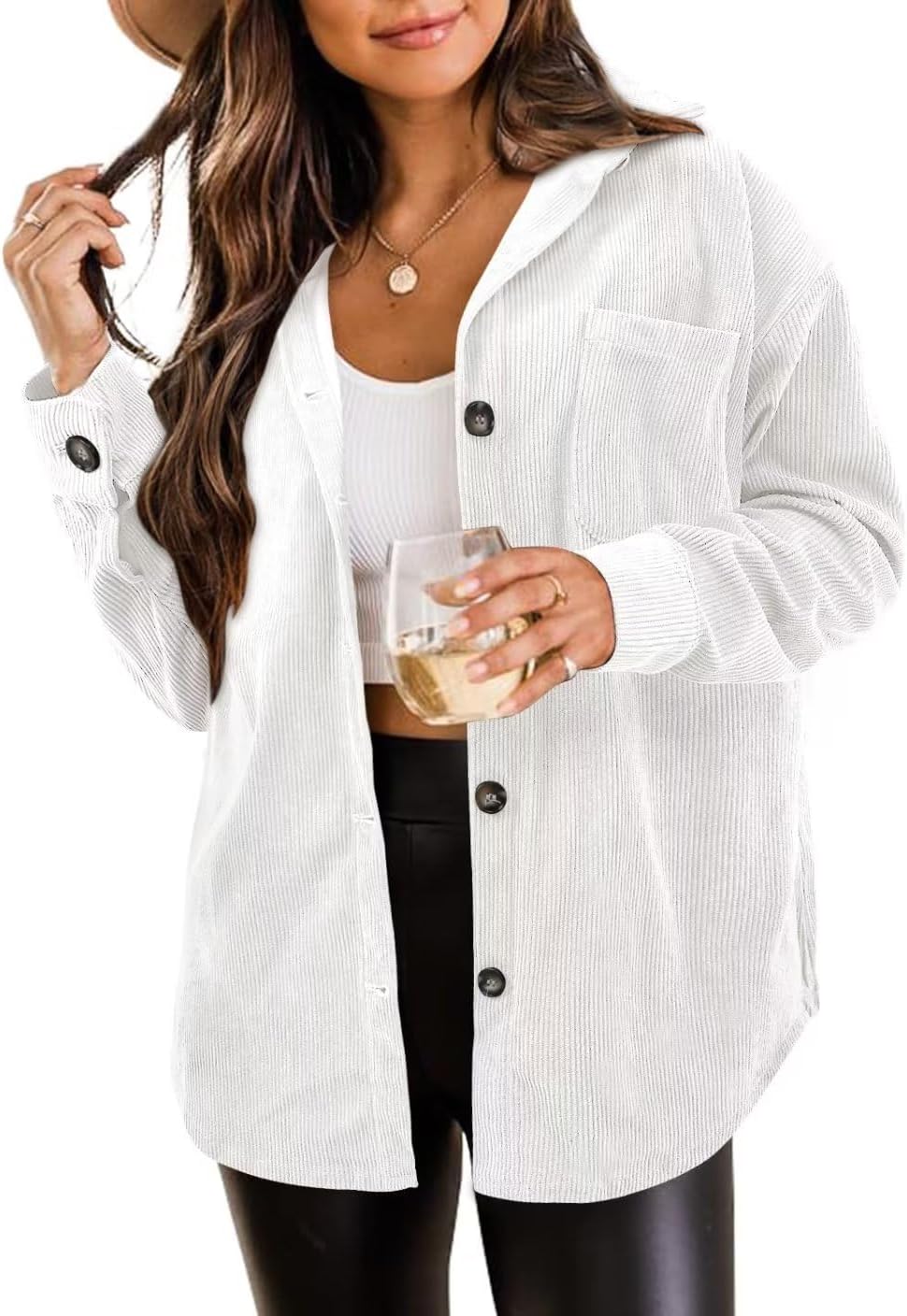 ZOLUCKY Womens Shackets Jacket Plus Size for All Seasons
