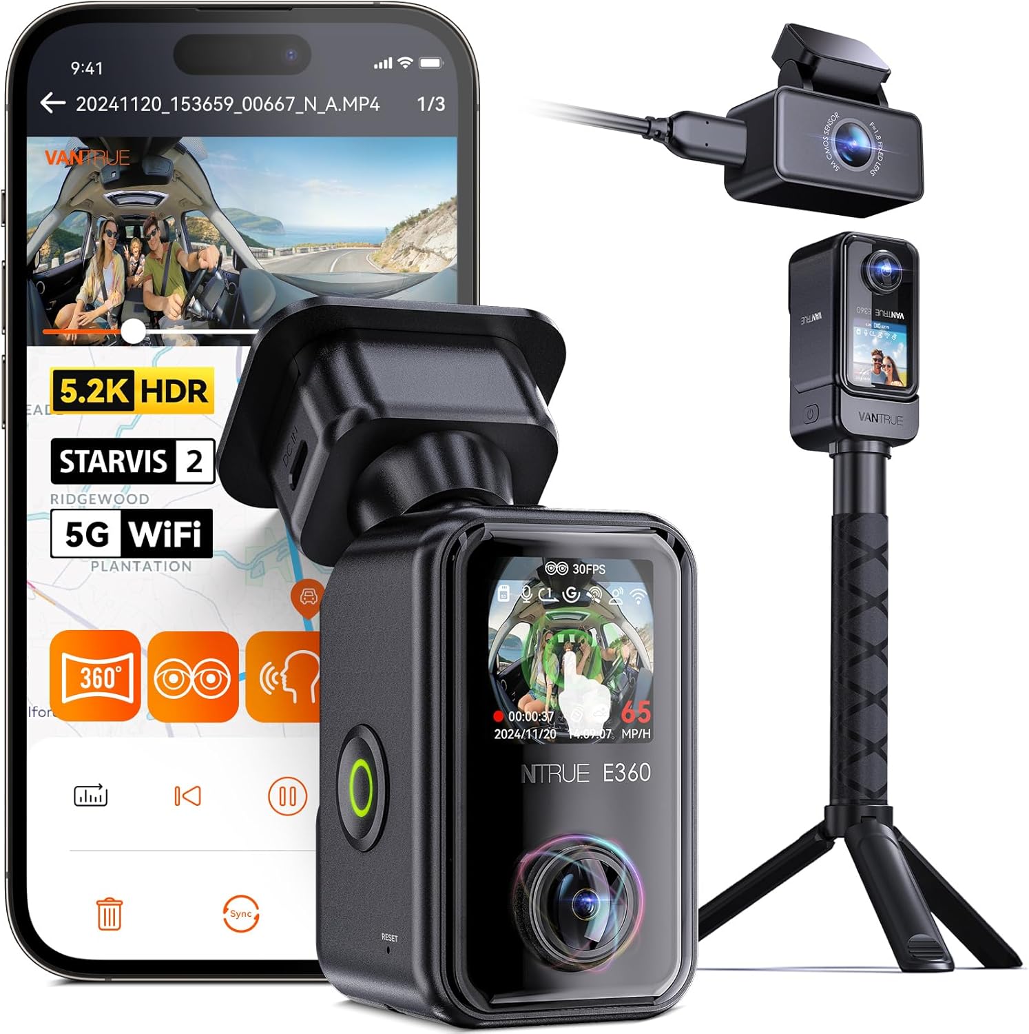 Vantrue E360 ACE: Ultimate 360 Security with 5.2K Clarity