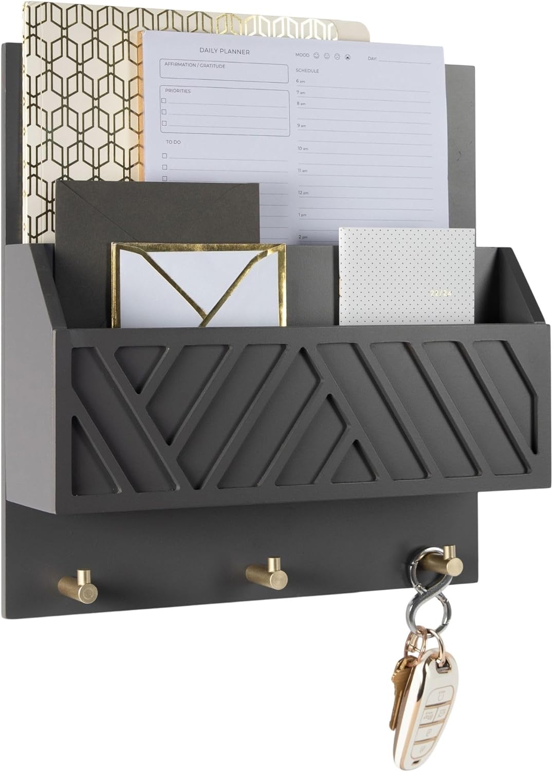 BLU MONACO Wall-Mounted Mail and Key Holder for Entryway