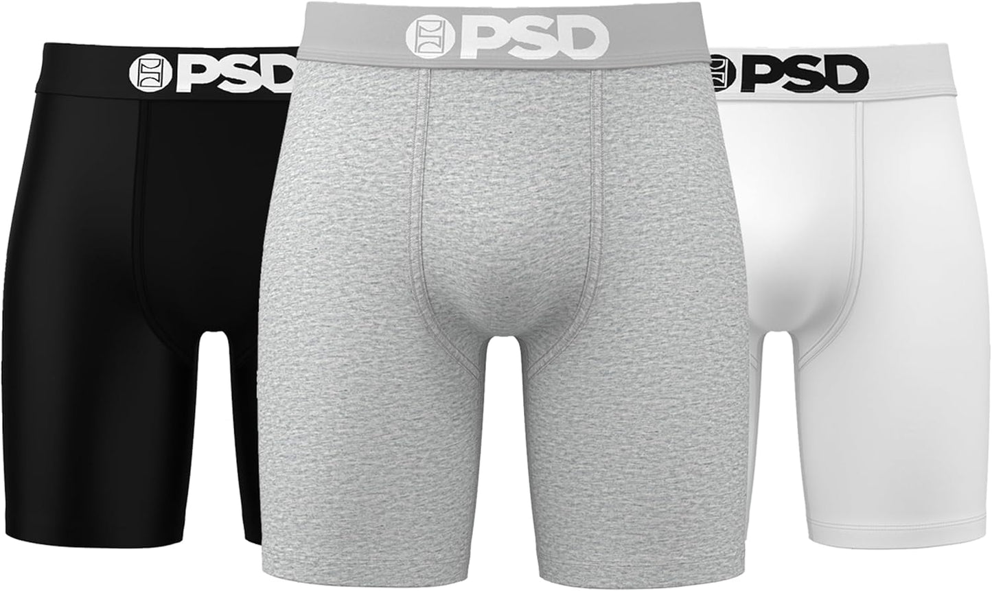 PSD Men's Basic Solid Boxer Briefs - 7 Inch Inseam Comfort