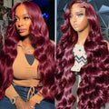 CITY GIRL 99J Burgundy Lace Front Wig 13x4 HD - 24in Body Wave