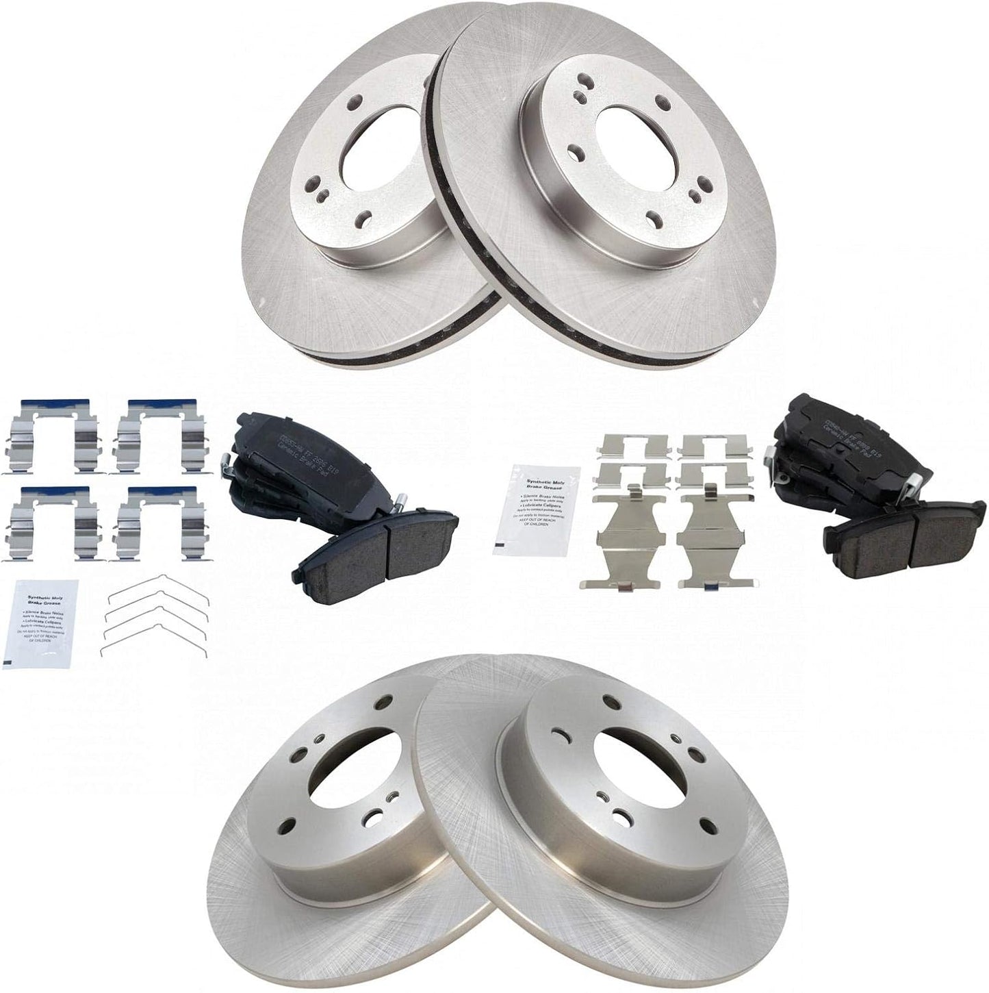 TRQ Brake Pad & Rotor Kit for 1999 Nissan Maxima - Complete Set