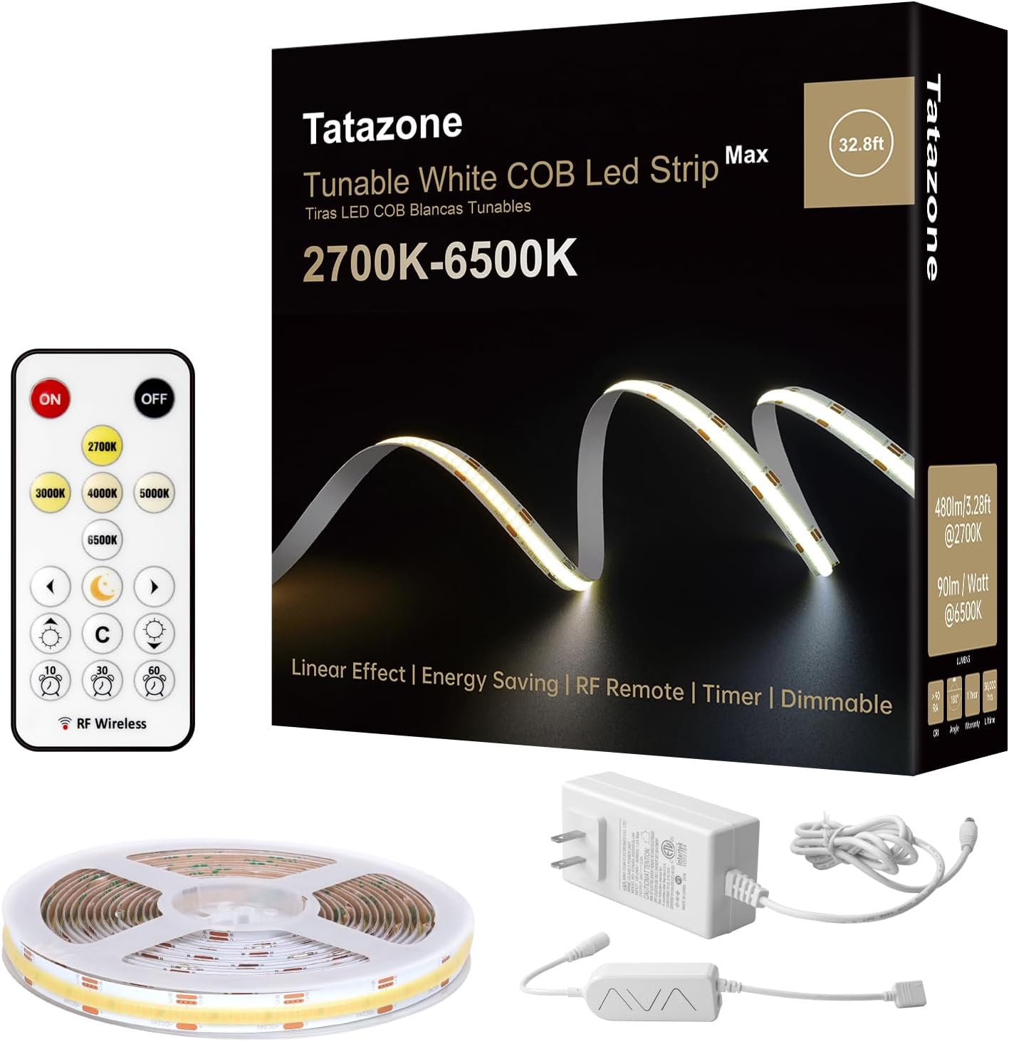32.8ft Tunable White COB Led Strip Light for Home Use