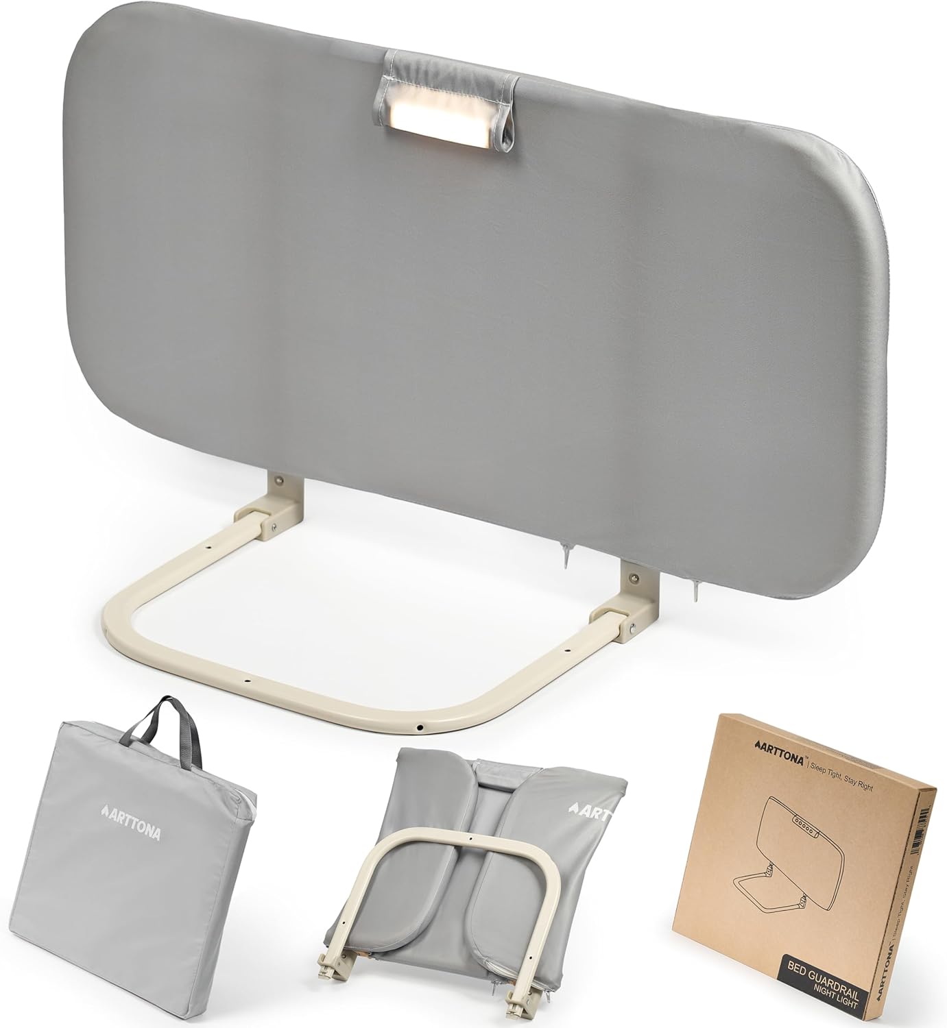 Toddler Bed Rail with Night Light - Safe and Portable Bed Fence