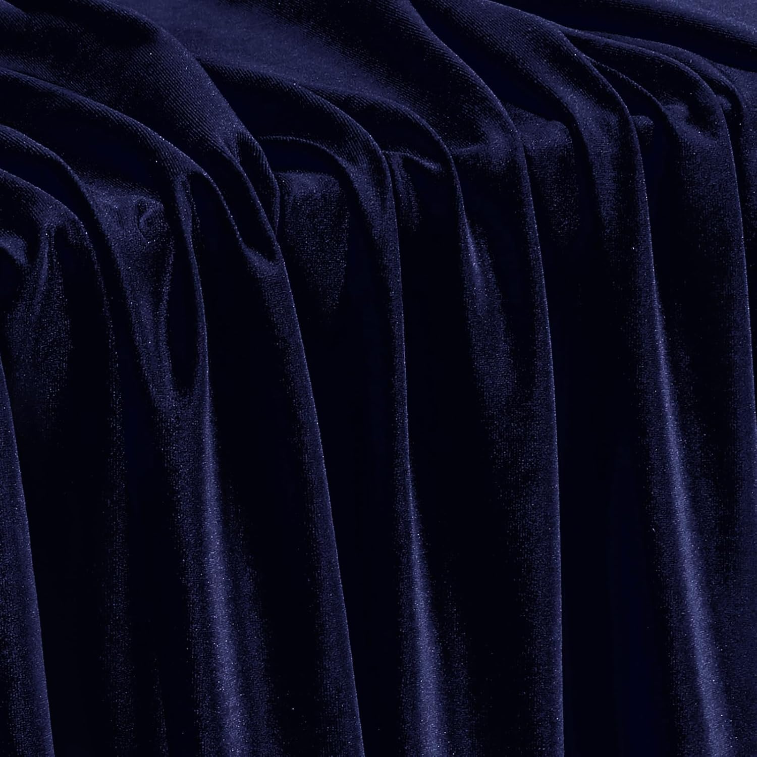 Navy Blue Stretch Velvet Fabric 60 Inch Wide for Sewing Crafts