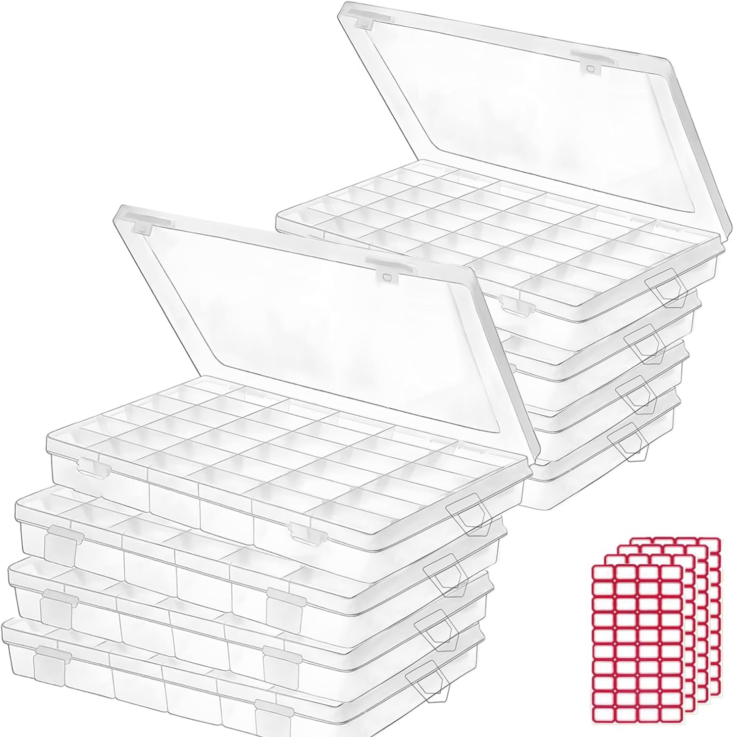 36 Grids Plastic Clear Organizer Box for Craft Jewelry Storage