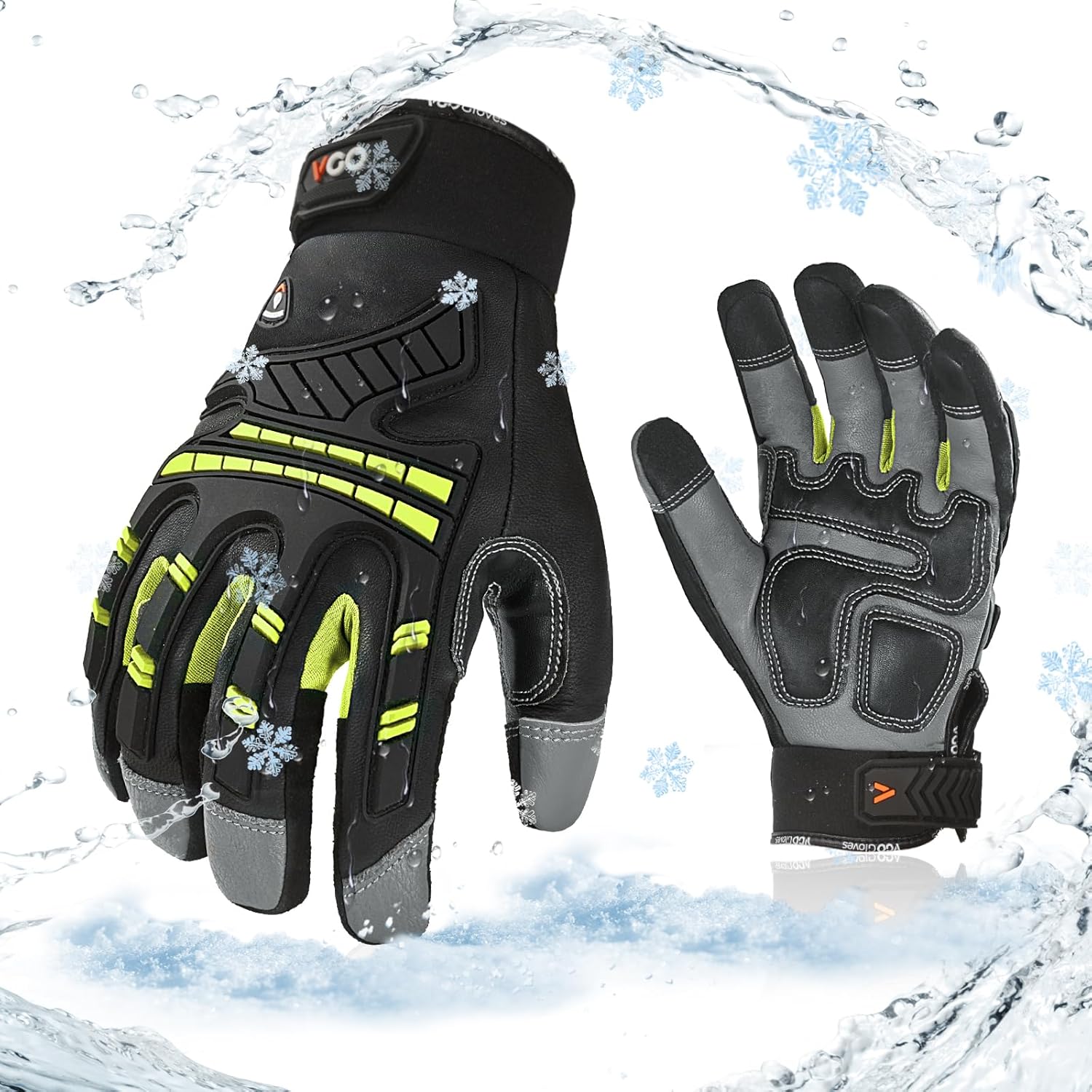 Vgo Winter Waterproof Mechanic Gloves for Cold Weather Work