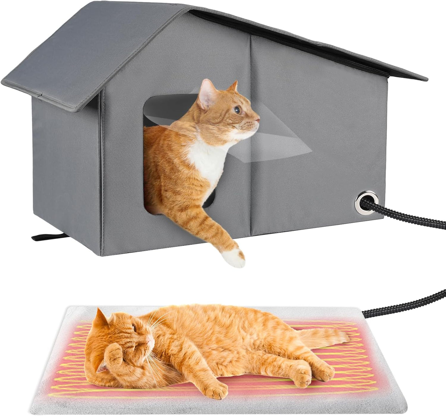 Thermostat Heated Cat House - Cozy Winter Shelter